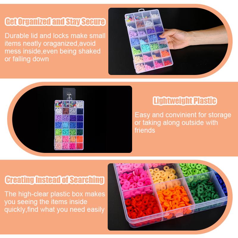 Transparent Storage Container Jewelry Box Clear Plastic Organizer Box Empty Earring Storage Organizer Display Case for Beads KTY