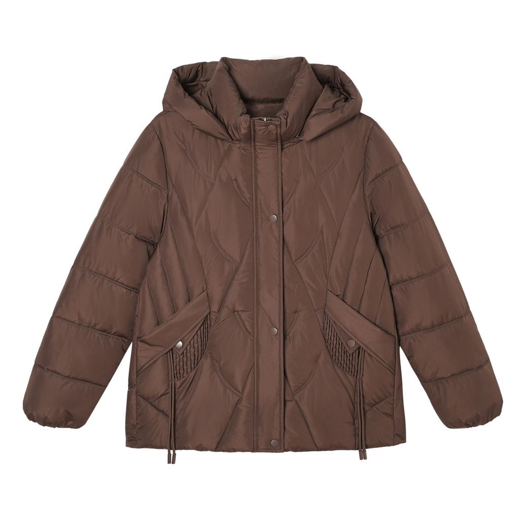 New Winter Mother Dress Fashionable Hooded Loose Cotton Coat Cotton Clothes Versatile Removable Hat Women's Jacket