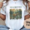 Yellowstone National Park T-Shirt, Retro Hiking Tee, Nature Lover Gift