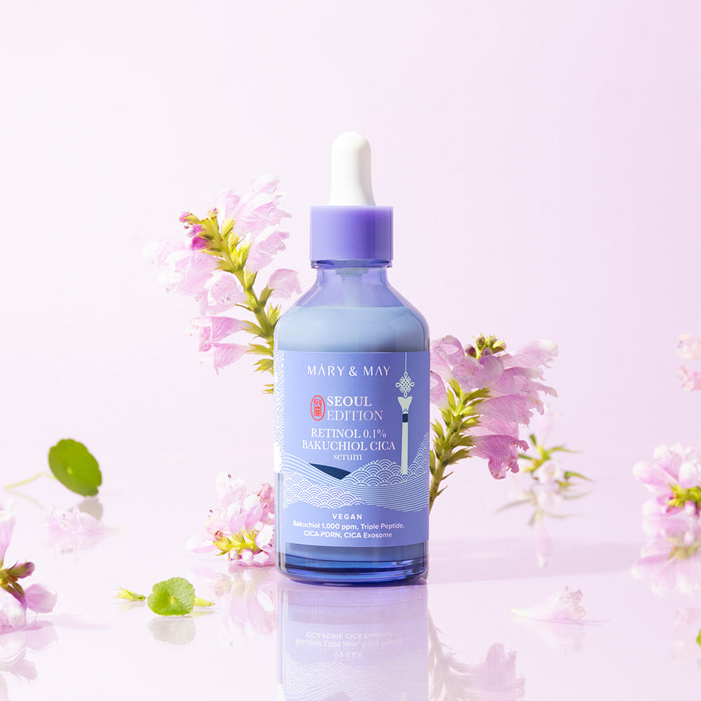 MARY & MAY Retinol 0.1% Bakuchiol Cica Serum 80ml | Anti-Aging + Pore Care K-Beauty