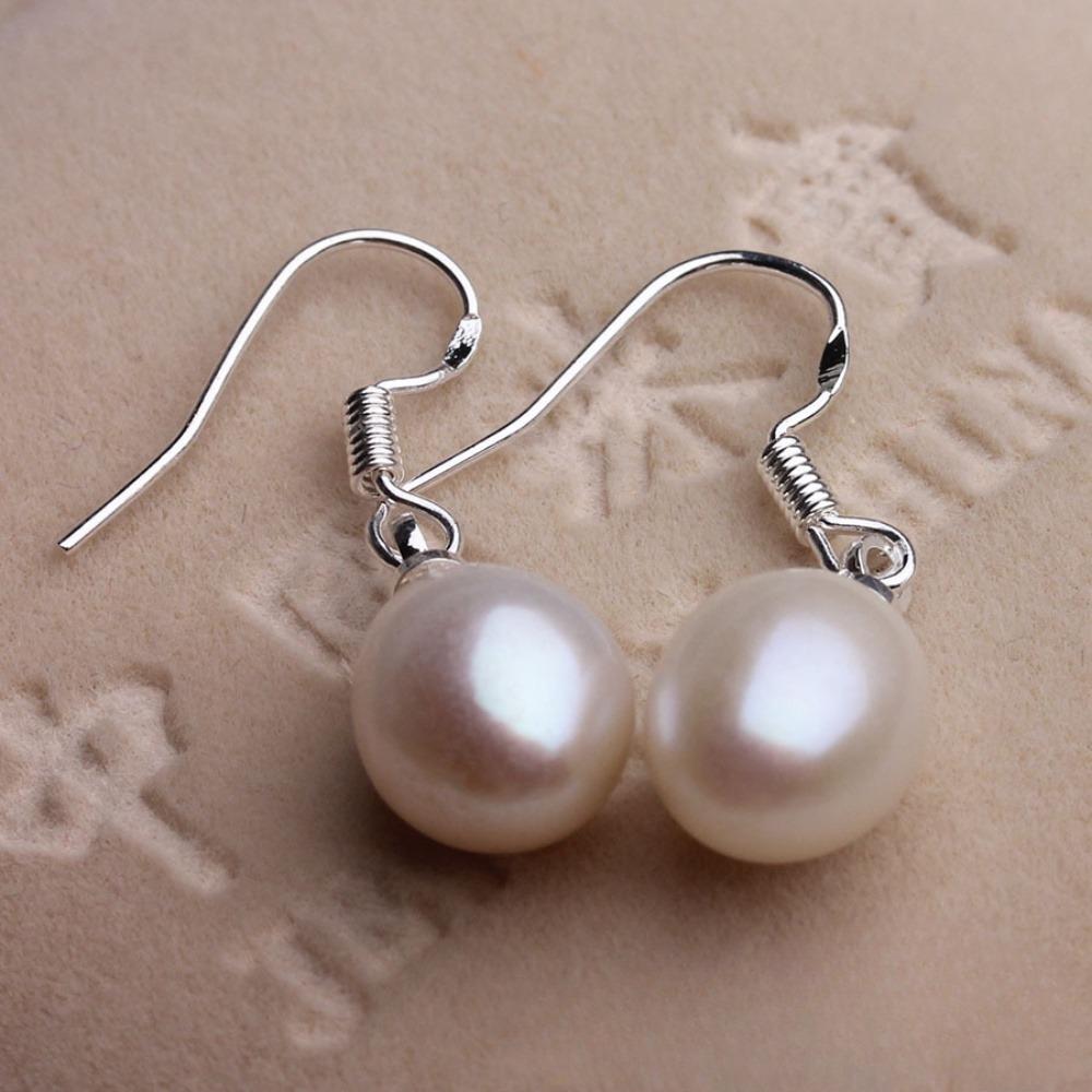 Retro Classic Small Fresh Simple Style Freshwater Pearl Earrings Water Drop Pearl S952 White Ear Hook 0.65g Random Color