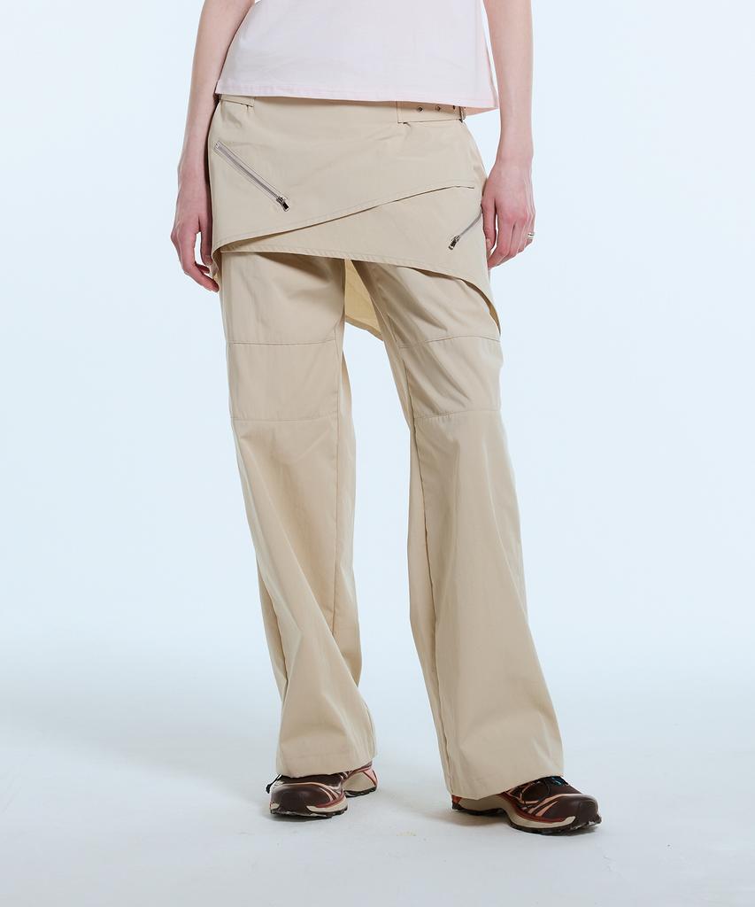 LARTIGENT L11 Wrap Skirt Pants(Beige)