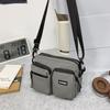 Outdoor Leisure Multi-pocket Canvas Messenger Bag Women's and Men's Simple Travel Nylon Single Shoulder Small Square Bag
