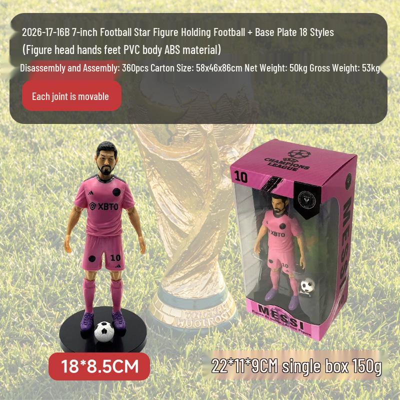 2026 World Cup Soccer Stars Figurines: CR7, Messi, Neymar, Mbappé Dolls