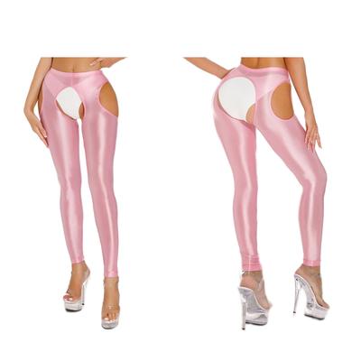 Bas brillants pour femmes, pantalons collants brillants sans pieds, Leggings ajourés