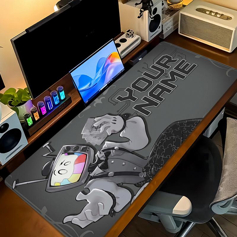 Custom Name Mr Puzzles Smg4 Mouse Pad Large Gaming Table Cushion Non-slip Laptop Tablet Big Mousepad XXL Mat Mini PC Playmat With Lock edge_XIA