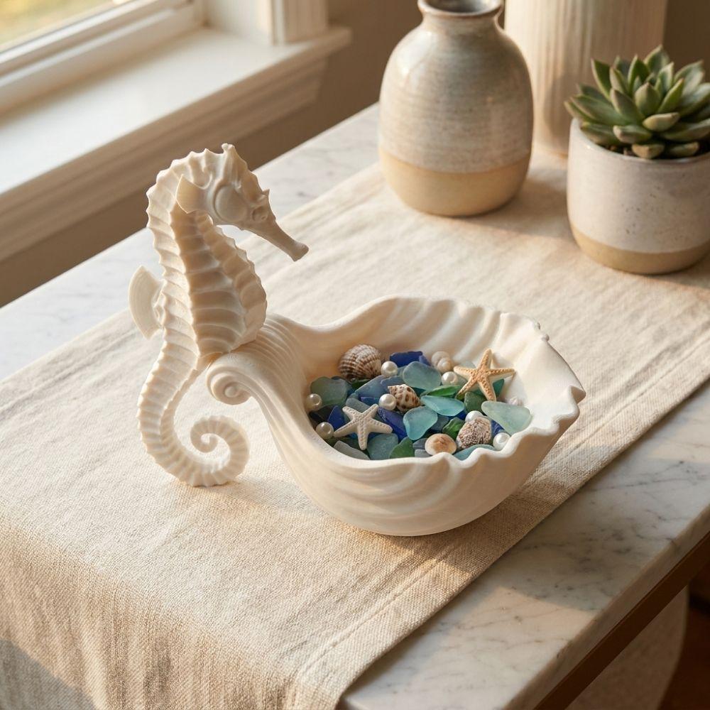 Cute Jewelry Display Stand Plastic Rings Holder Unique Seahorse-Shaped Storage Tray Home Ornaments