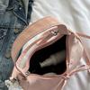 Lace Pearl Pendant Bow Shoulder Bag Large Capacity French Style Handbag PU Hobo Bag  Streetwear