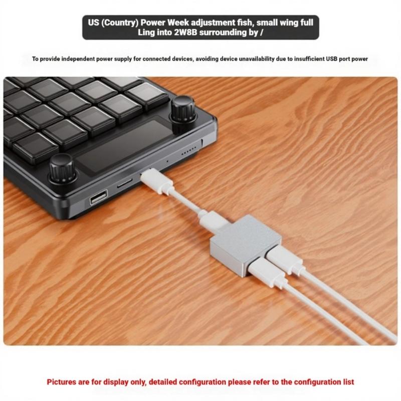 Aluminum Alloy USB C Power and Signal Splitter DC5V Input for Power and Data Separation Plugs and Play Support Audios