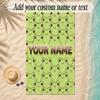 Frog Theme Soft Beach Towel Personalized Custom Name Text Towel Portable for Beach Pool Travel