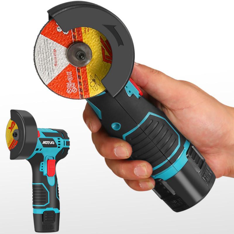 12V 3 Inch Small Cordless Electric Angle Grinder Portable Handheld Polishing Machine Household Cutting Power Tool
