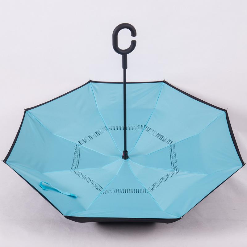 

Новый креативный зонт с длинной ручкой, зонт типа С, свободные руки, может стоять в автомобиле, зонт с обратным ходом 58.5cm