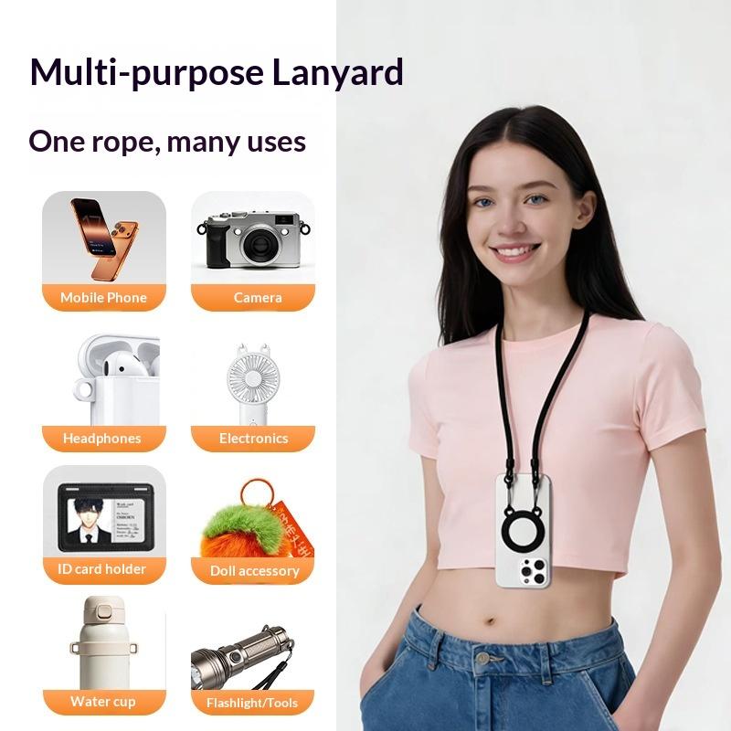 Adjustable Magnetic Neck Hanging Rope Phone Strap Bear Rings Cell Phone Lanyards Adjustable Cell Phone Lanyards