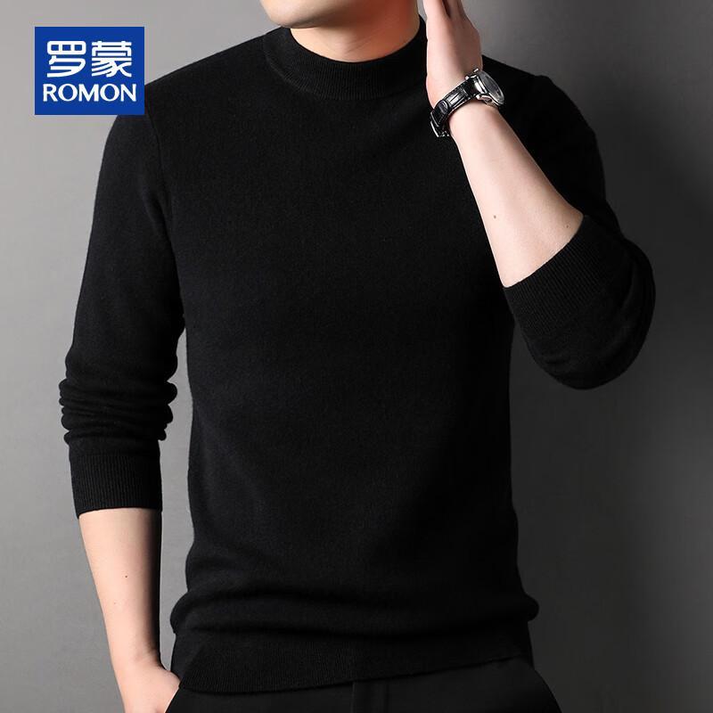 ROMON Men's 100% Pure Cashmere Half-High Collar Pullover Sweater