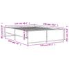 Brown Bed Frame with Oak Effect 120 x 190 cm Wood Based Panel & Metal