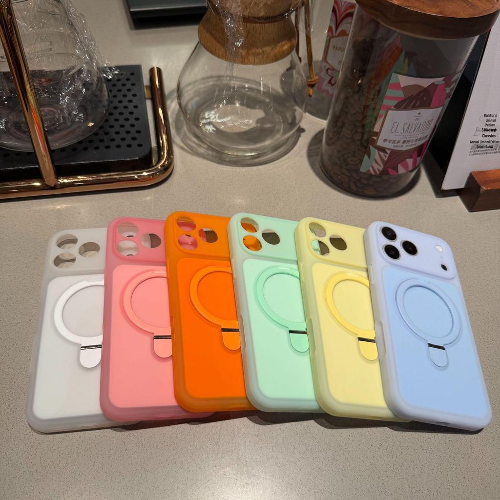 Precision Hole Phone Case for Apple 15Pro, 16Pro, 17Pro Max - Ice Cream Stand & Simple Solid Color Design