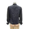 Spring New Women's Fashion Casual Faux Denim Patchwork Chiffon Long-sleeve Top