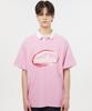 WAIKEI Logo Rugby Collar Short Sleeve T-Shirt Pink