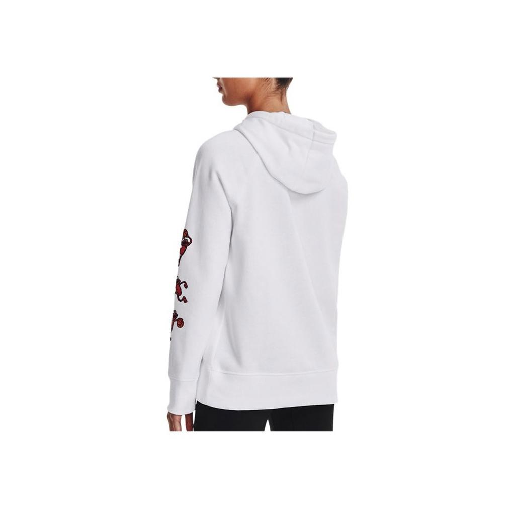 Under Armour Curry Letter Cartoon Print Long Sleeve Pullover Hoodie Women Hoodies White 1369640-100