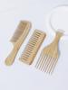 3-piece natural wood comb anti-static fork comb circular wide tooth wooden comb hair styling tool set Special for real hair wigs
