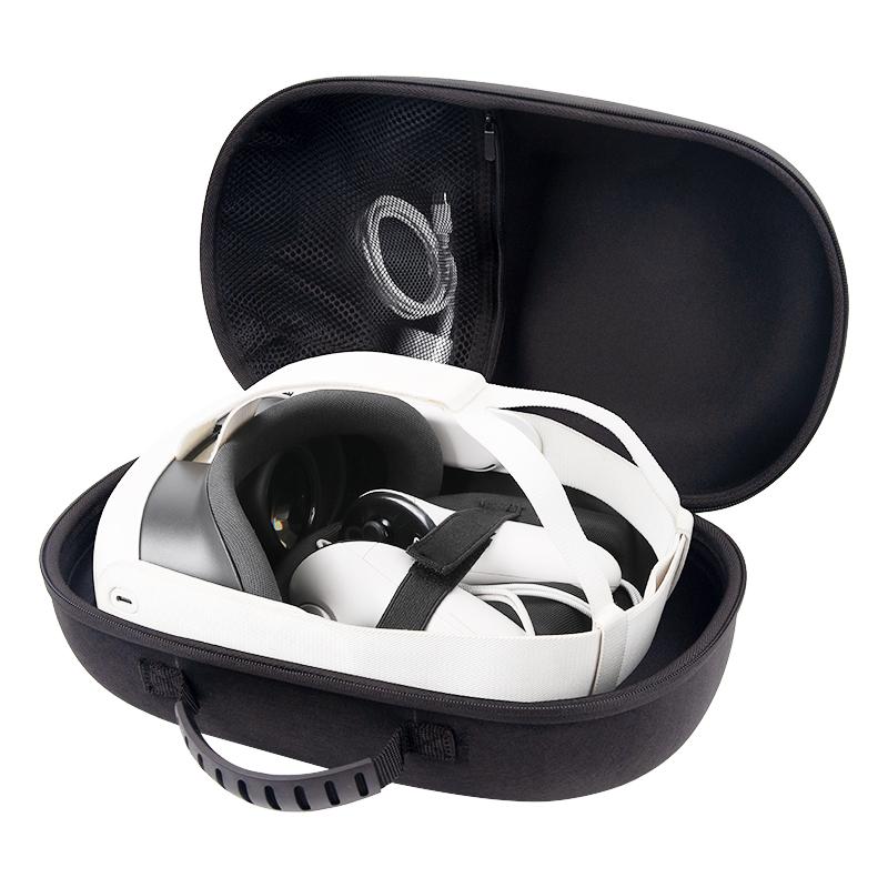 Carrying Case Bag with Lens Cover Shockproof Portable Storage Bag Anti-Scratch Mesh Pocket Bag for Meta Quest 3 VR Headset