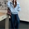 Korean Style Hooded Long-sleeved Sweatshirt for Women Autumn New Casual Sports Style Splicing Design Foreign Style Jacket