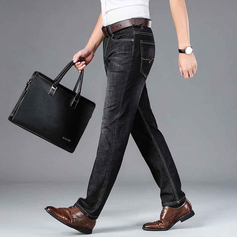 Herren Trendige Straight Stretch Jeans mit mittlerer Bundhöhe - Jugendlicher & Mittelalterlicher Stil