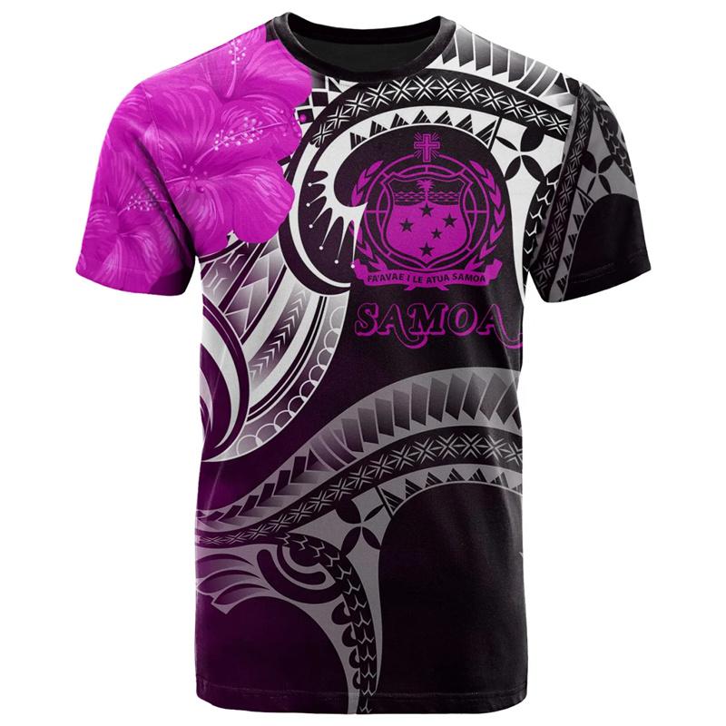 Maglietta alla moda con stampa 3D hawaiana Uomo Maglietta grafica polinesiana Moda Maniche corte Abbigliamento maschile Top Magliette oversize