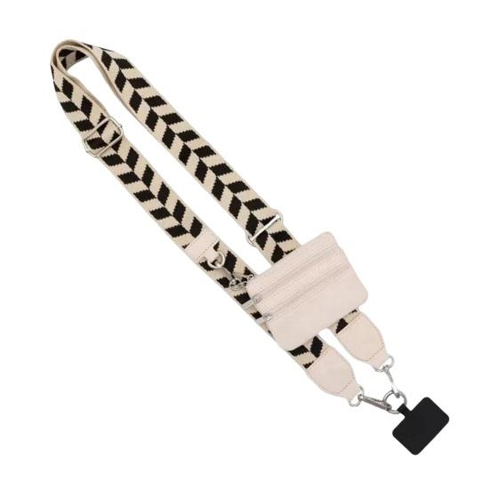 Mobile Phone Strap with Zippered Pouch Mini Card Holder Crossbody Adjustable Length Clip And Go Cellphone Hanging