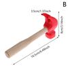 Children's Simulation Hammer Wooden Handle Solid Hammer Toy Beat Repair Tool Mini Wooden Hammer Solid PP Plastic Super Strong