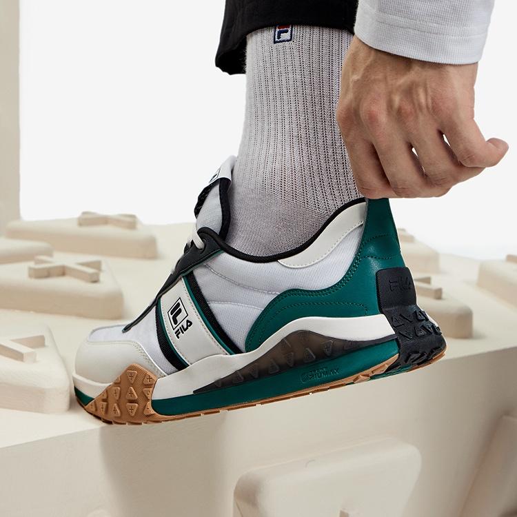 Fila Brick Textile, Leather Low Top Casual Shoes Men's White Black F12M231125FWA