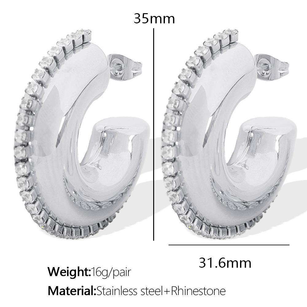 European and American Internet celebrities ins personality ring C type trend simple Epoxy earrings