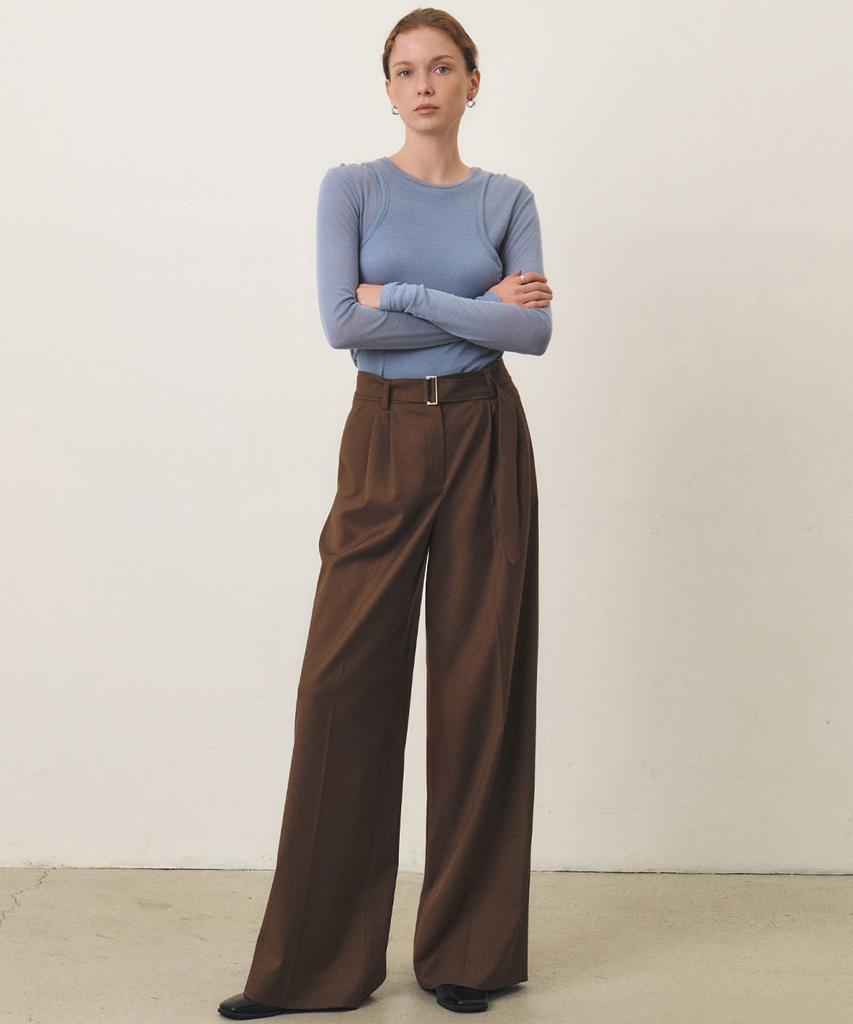 ARTID Belted Wide Slacks_Brown