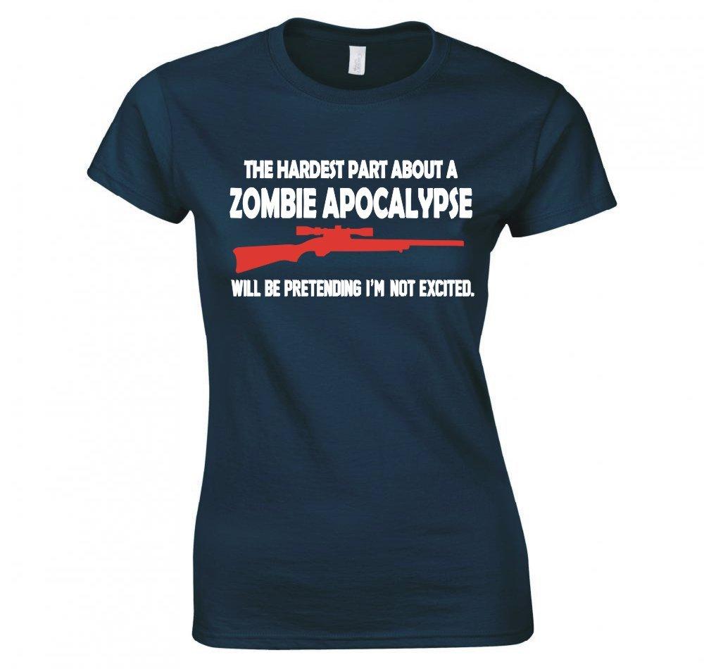 Zombie Apocalypse Pretending Im Not Excited Ladies TShirt New