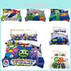 Rainbow Friends Barnsäng Sängkläder Täcke Set Färgglatt Och Bekvämt