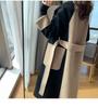 2025 Autumn/Winter Women's Mid-Length Woolen Trench Coat: Trendy, Versatile, and Slimming.