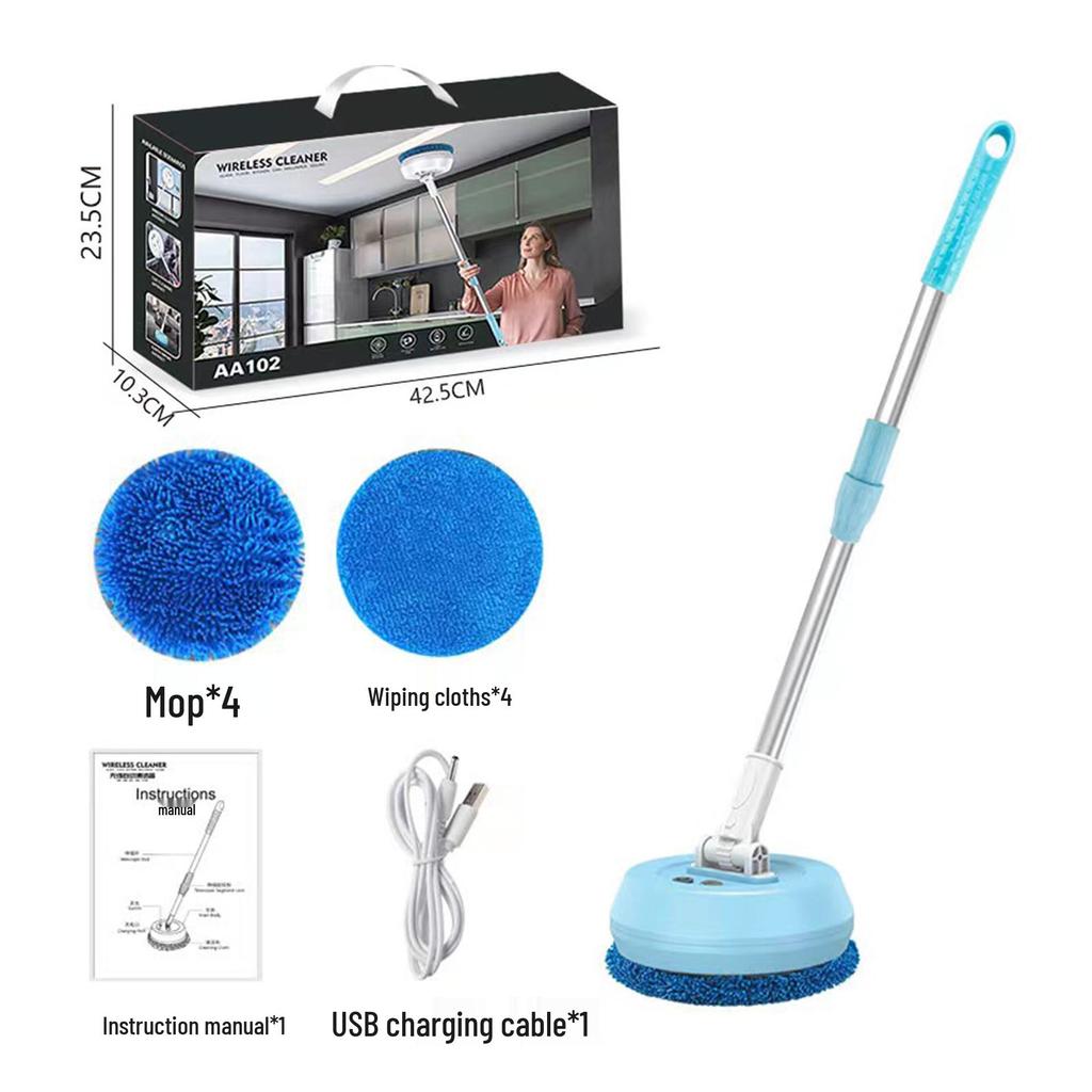 Wireless Auto-Rotating Telescopic Cleaning Device for Wet & Dry Car Wash and Window Cleaning