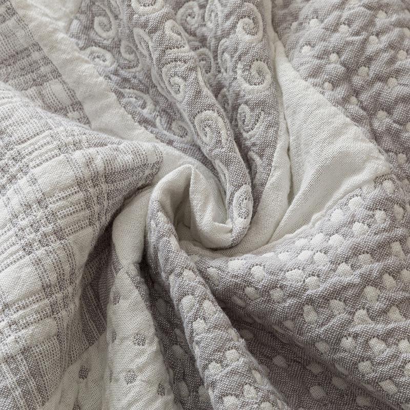 Three-Layer All-Cotton Jacquard Gauze Blanket: A-Grade Pure Cotton Nap, Multi-Functional, Air Conditioning Blanket
