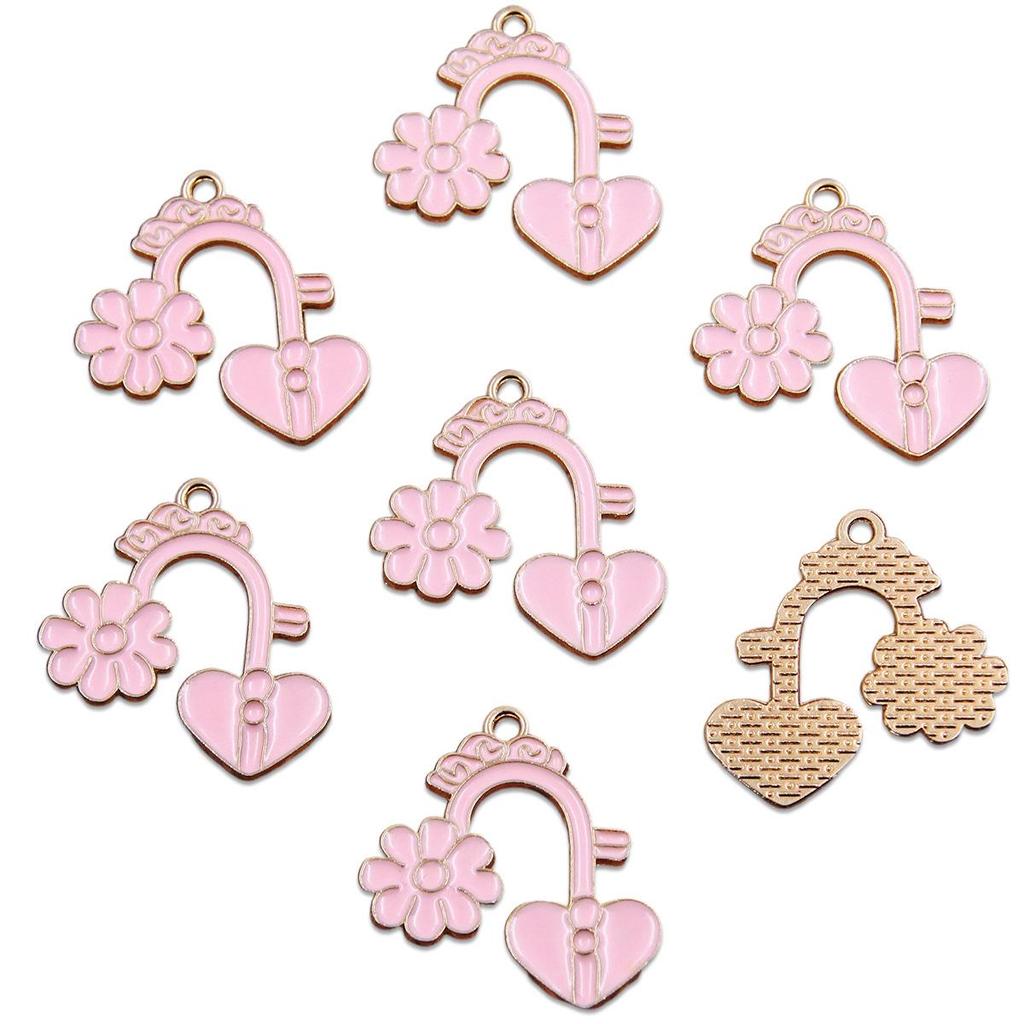 16 Styles KC Gold Drop Oil Fresh Flower Valentine's Day Pendant Charms - Premium and Creative Ornaments