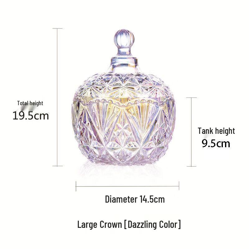 Dazzling Crown Electroplated Glass Storage Jar