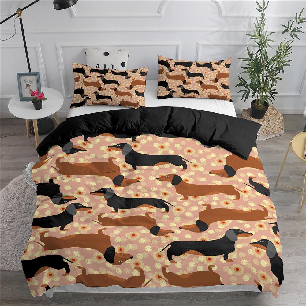 Comforter Dog Pet Puppy Bedding Set Cartoon Welsh Corgi Comforter For Kids Teens Animal Queen Size