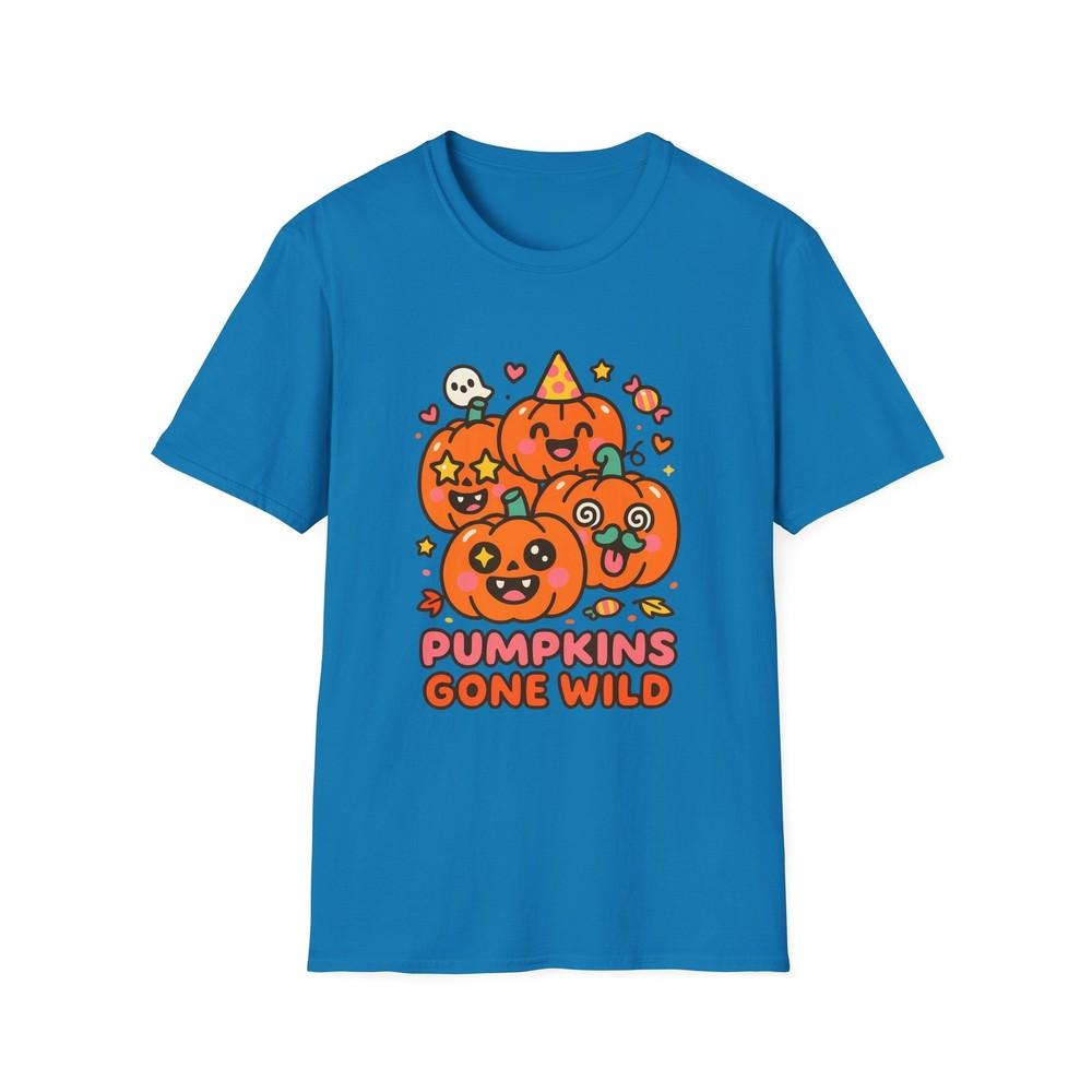 

Unisex Softstyle T-Shirt Kawaii Pumpkins Funny Fall Party Chaos Halloween Autumn S