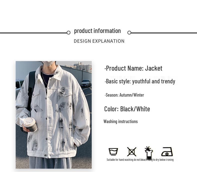 Men's High Street Denim Jacket: Trendy Hong Kong Style for Autumn and Winter