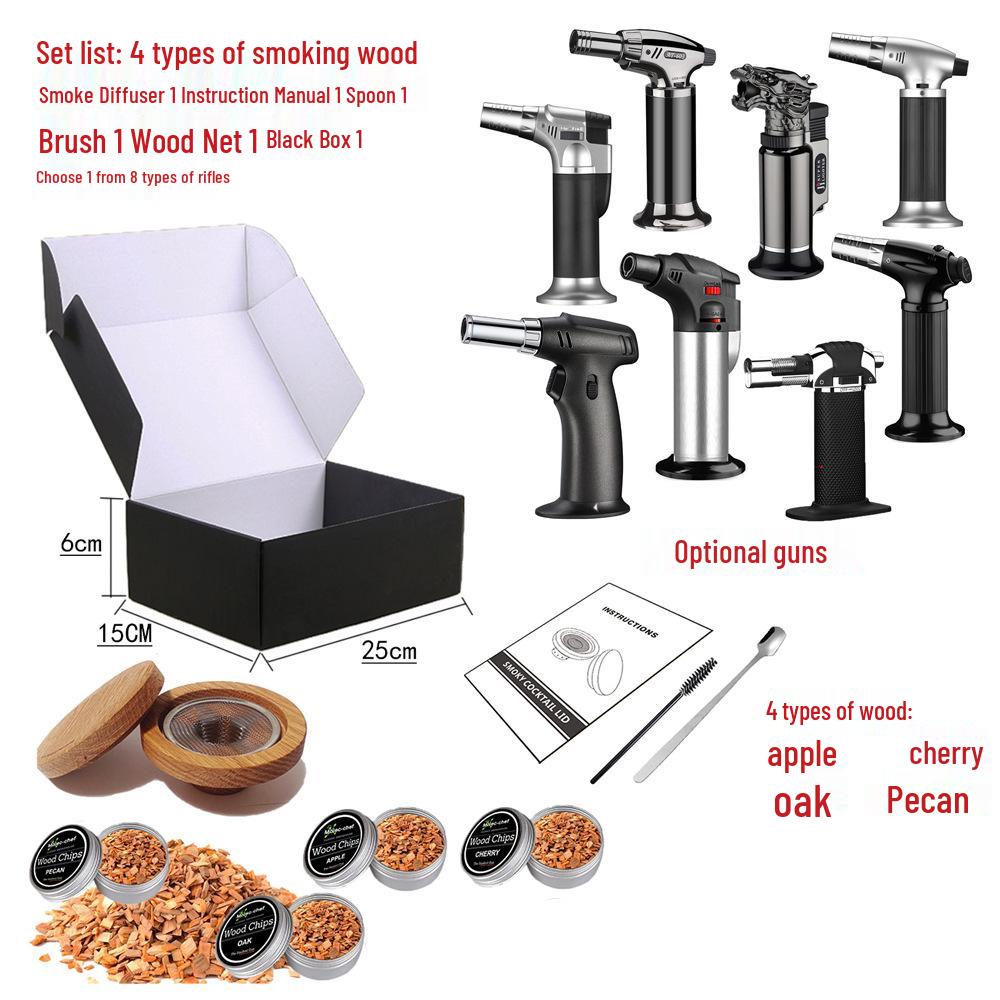 Oak Wood Cocktail Smoker Kit with Wood Chips and Lid