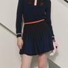 Women Two Tone Flare Skirt Of4013lb Navy