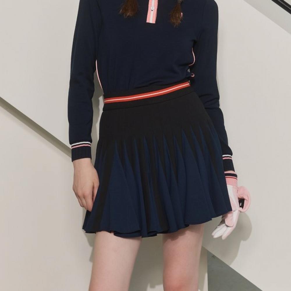 Onoff Women Two Tone Flare Skirt Of4013lb Navy NAVY/34