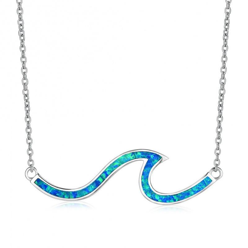 wih women's wave necklace exquisite necklace simple personality necklace