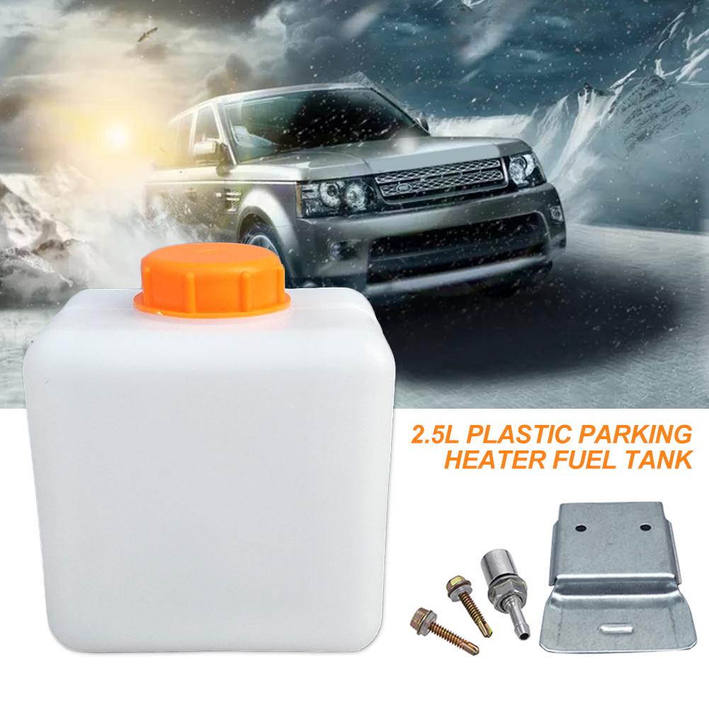 Tanque de combustible para calentador de estacionamiento de plástico engrosado de 2,5 l con adaptador de boquilla de aceite, panel de metal, juego de tornillos para We-basto Eber-spacher