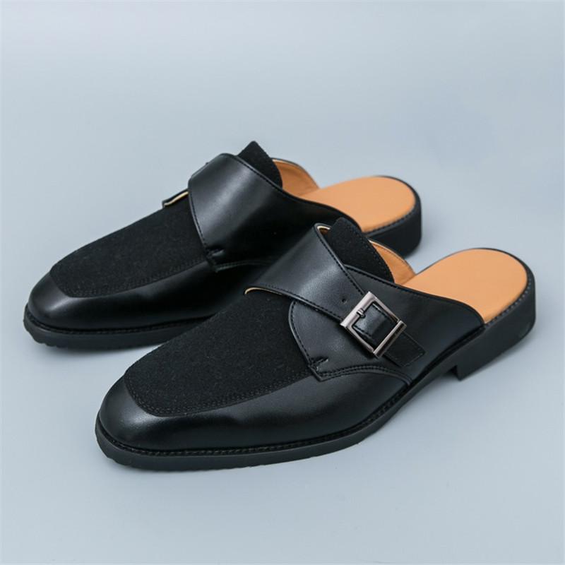 Luxury Designer Brand Men's Printing Pattern Sandals Half Sequin Shoes For Men Mules Casual Shoes Slides Loafers Slippers