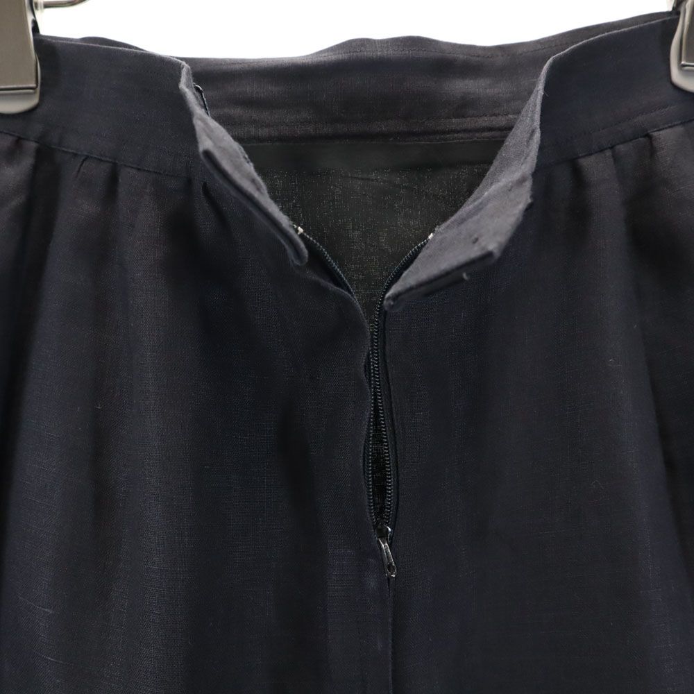 Salvatore Ferragamo made in Italy Midi length linen Tight Skirt 40 Navy Women Used